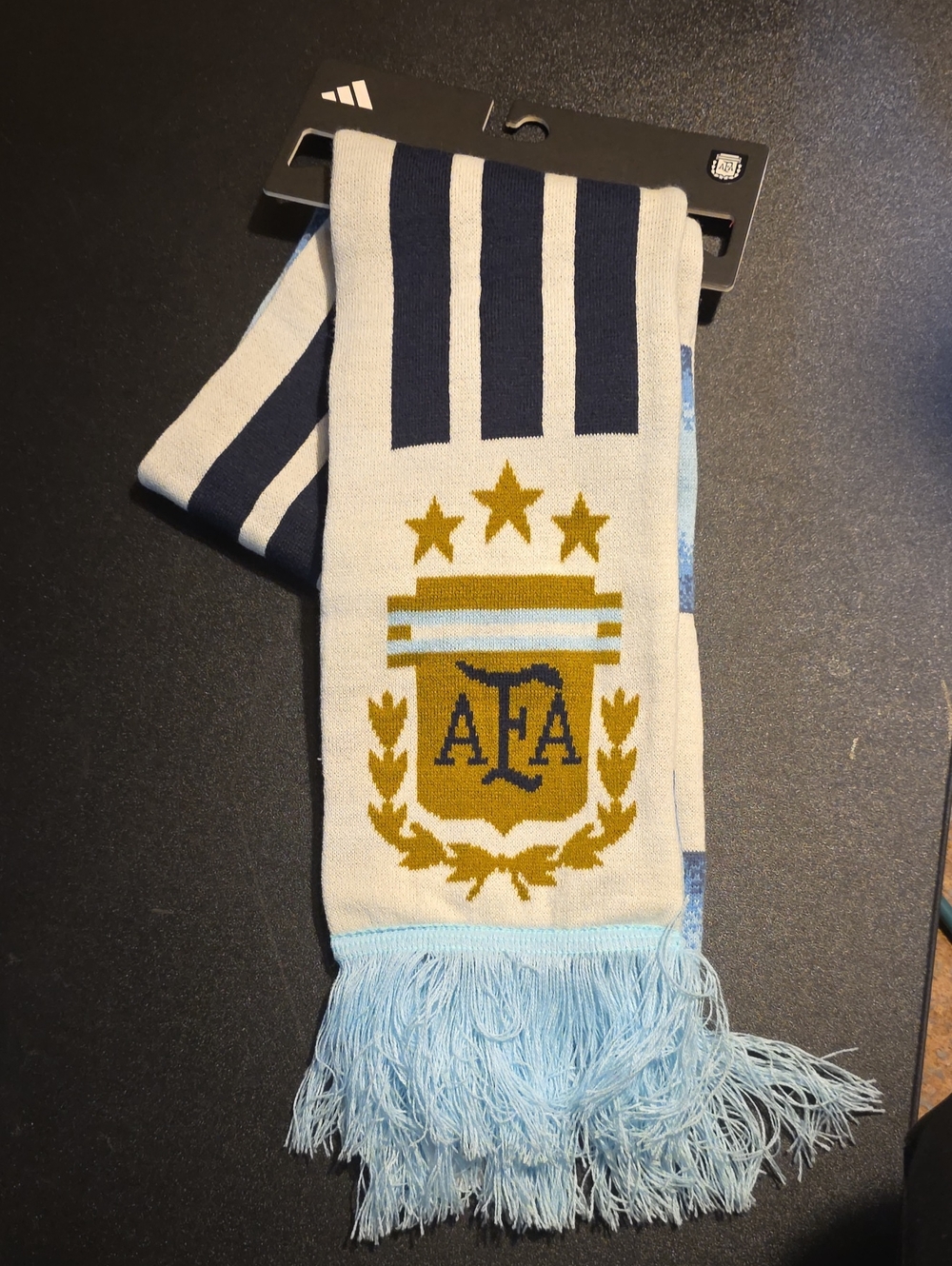 adidas Light Blue, Navy & Gold AFA Crest Scarf
